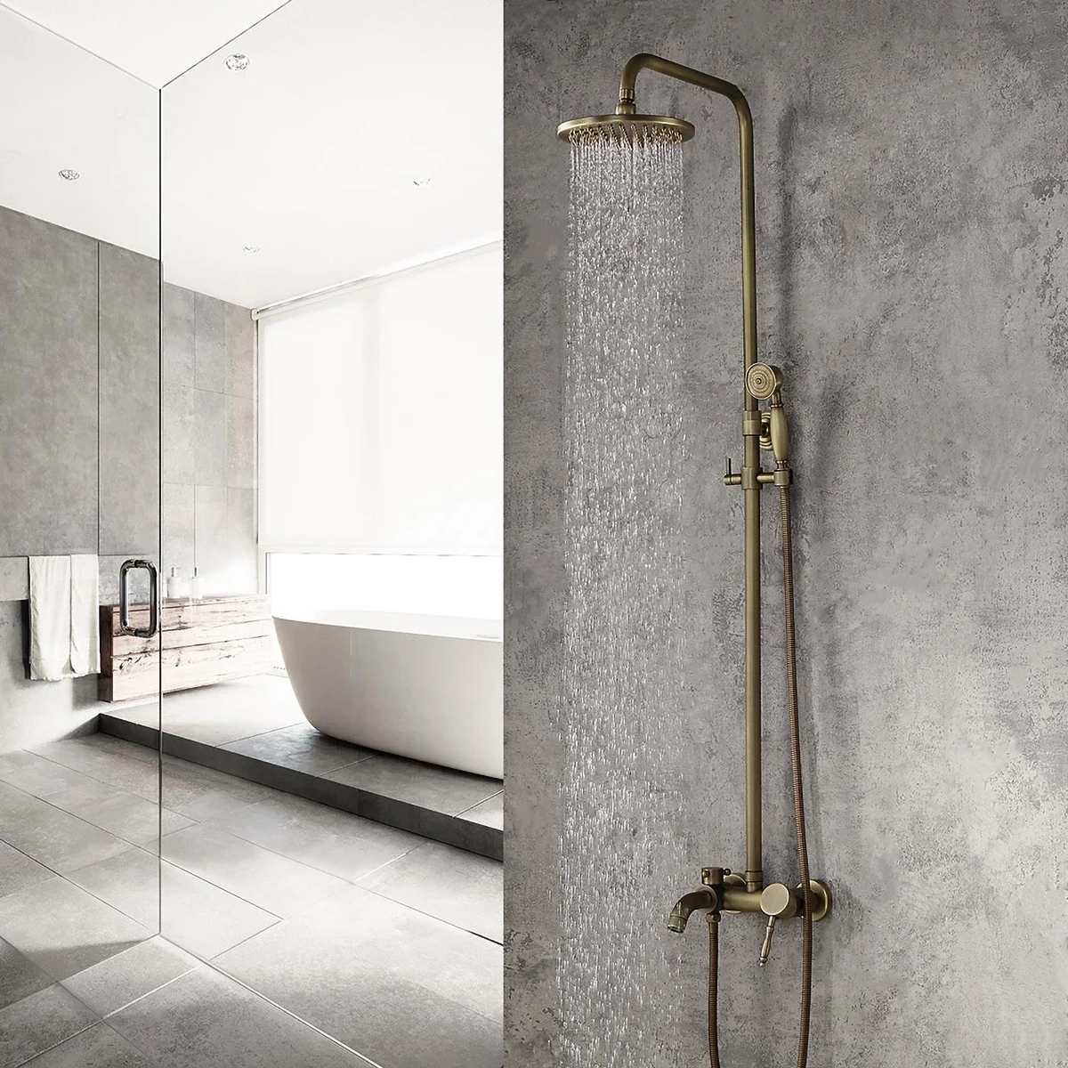 Colonne bain-douche bronze Luxem